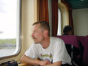Bengt, tankefull p� den f�rste fergen etter � ha kj�rt hele 13000m f�r s�ndag kl 17:00